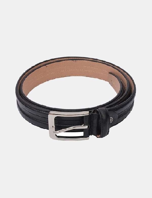 Men's Genuine Black Leather Belt – EenaCrafts